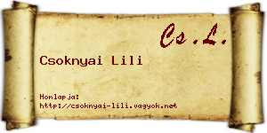 Csoknyai Lili névjegykártya