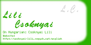 lili csoknyai business card